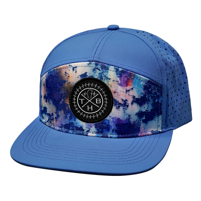 THB - 7 Panel - Paint Splatter / Light Blue - Laser Mesh (Unisex)
