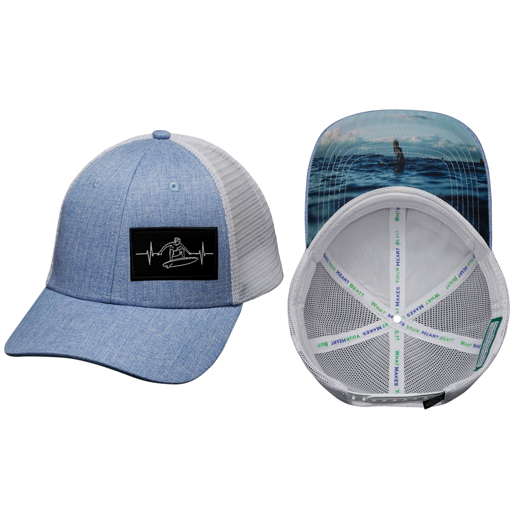 Surf - 6 Panel - Shallow Fit - Light Blue /  White (Unisex)