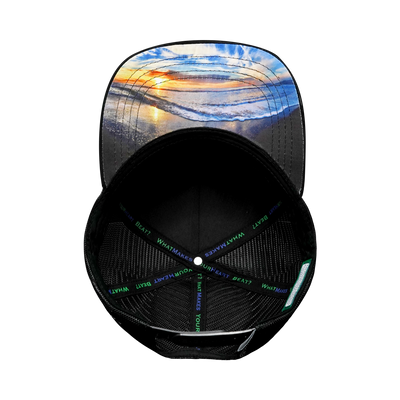 California - 5 Panel - Quilted - Black - Trucker Mesh (Unisex)