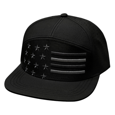 Flag - 7 Panel - Black - Laser Mesh (Unisex)