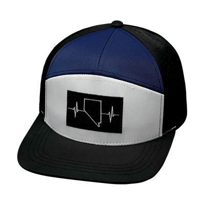 Nevada - 7 Panel - Black / White / Navy - Laser Mesh (Unisex)