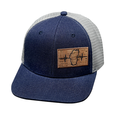 Tahoe - 6 Panel - Heather Navy / Gray - Trucker Mesh (Unisex)