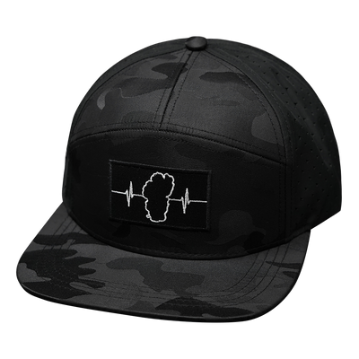Tahoe - 7 Panel - Black Camo / Black - Laser Mesh (Unisex)