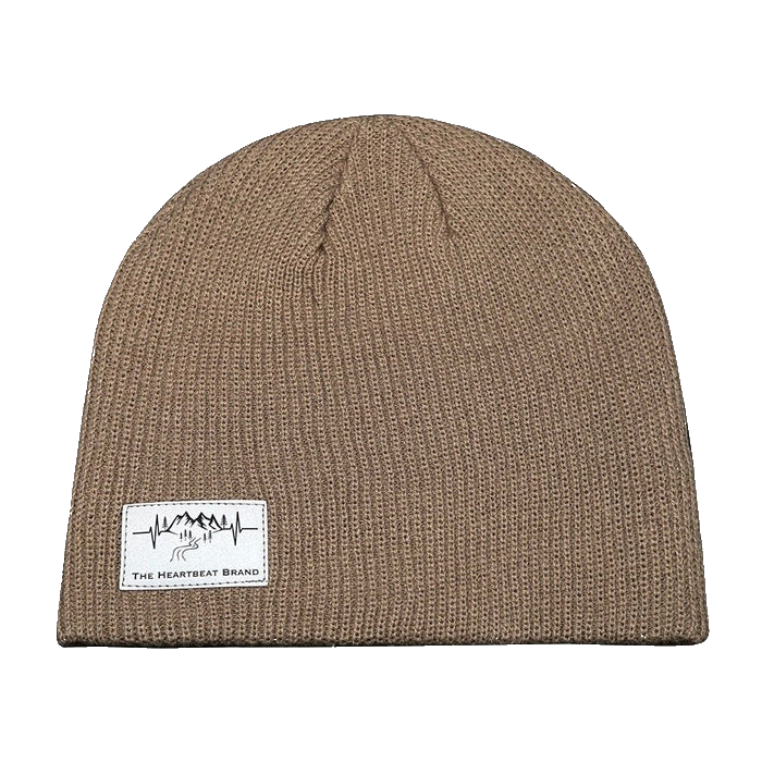 Mountains - Beanie - No Cuff - Tan (Unisex)